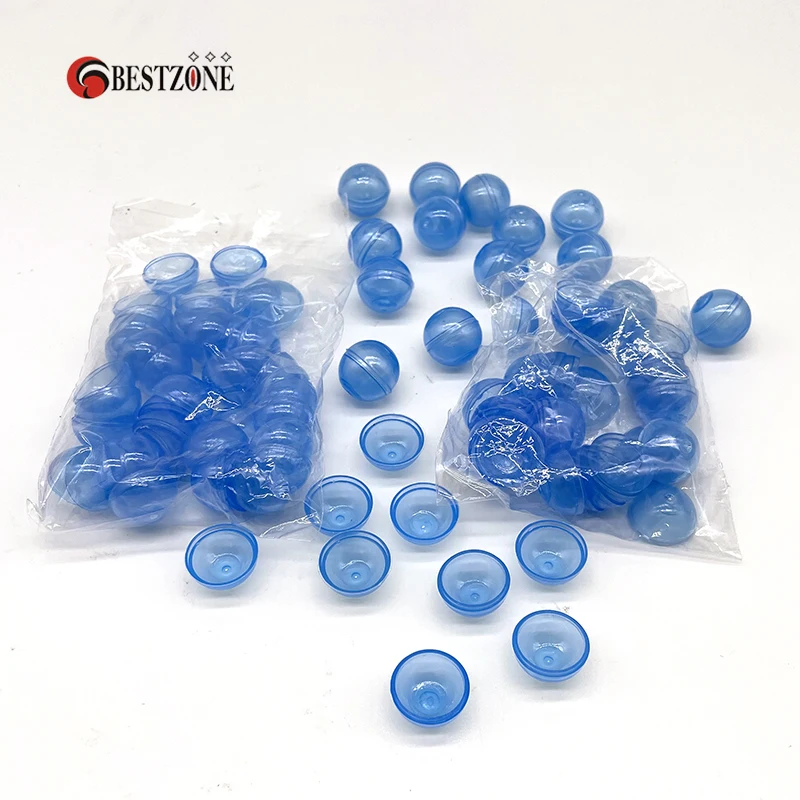 

100Pcs 0.59Inch Mini 15MM Can Open Blue Some Transparent Plastic PS Capsule Toy Surprise Ball Tiny Container Making Things Molds