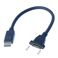 v1 2 4kx2k dp male to female mf displayport male to displayport female socket panel mount extension cable 0 2m