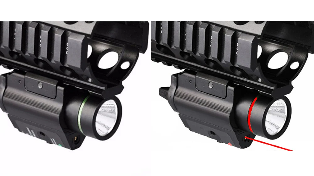 Lanterna com 20mm Apto para 20mm Tactical Combo Metal Verde Dot Laser Sight Led Ferroviário Weaver Picatinny Arma Glock Red 11 Luzes de armas