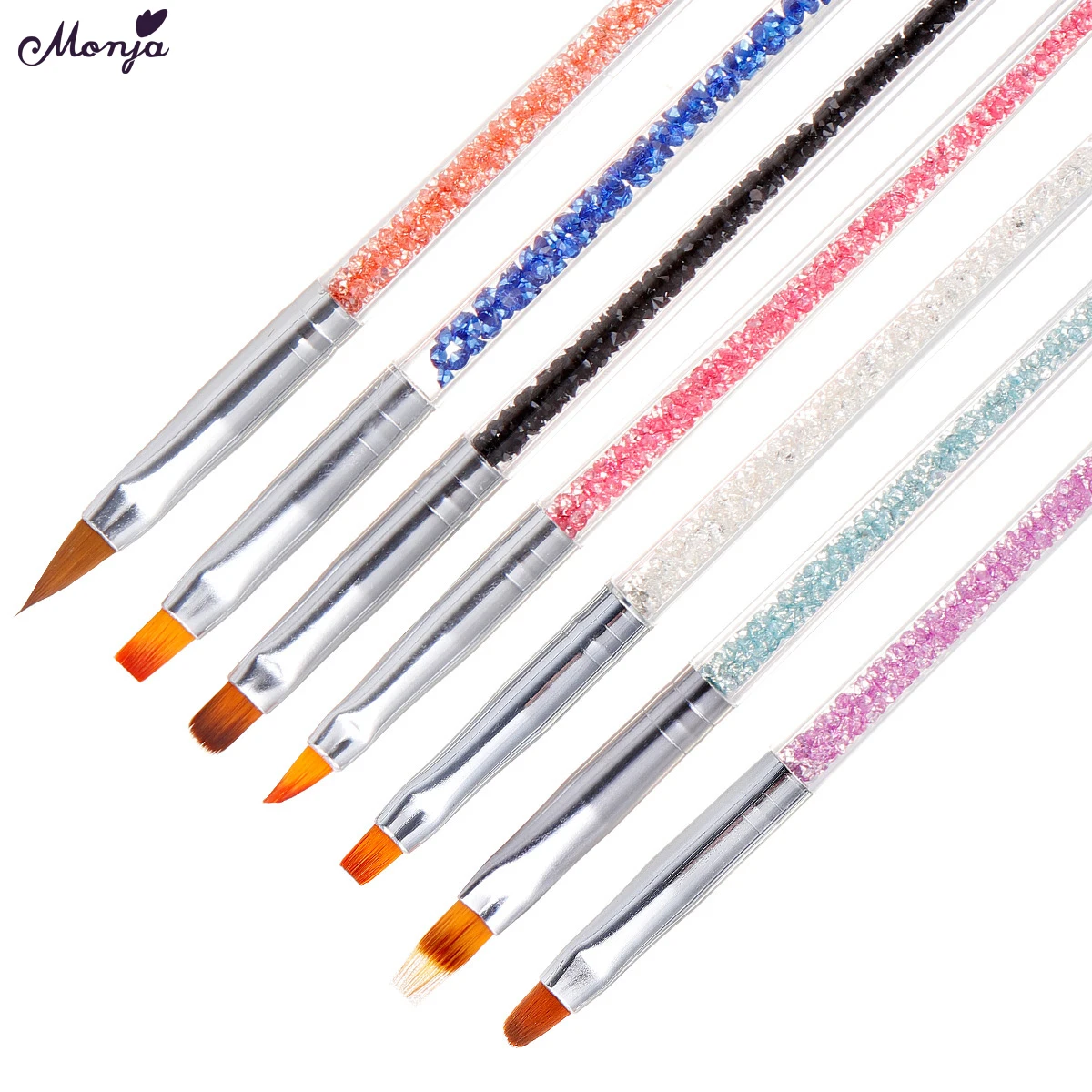 Ручка для рисования Monja 7 шт./компл. дизайн ногтей ручка со стразами жидкая пудра