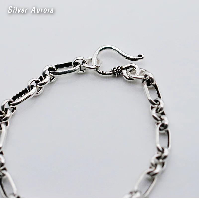 Браслет из стерлингового серебра S925 пробы круговая цепочка Модный женский