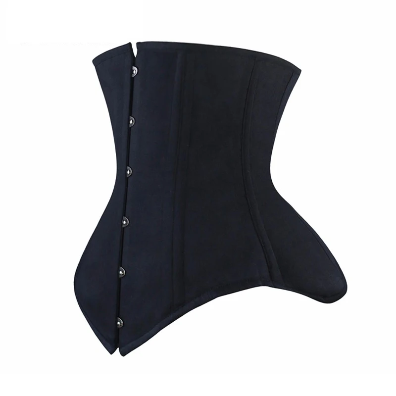 Burvogue Underbust Corset Bustier Steampunk Steel Boned Slim Waist Control Corset for Women Waist Trainer Corselet Plus Size