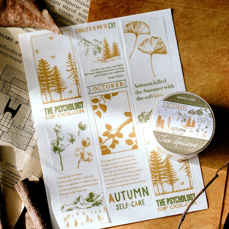 

Journamm 8 Designs Inspiration Gallery Series Plants Birds Litmus Paper Washi Tape Scrapbook Retro Gadget Set Deco Masking Tapes