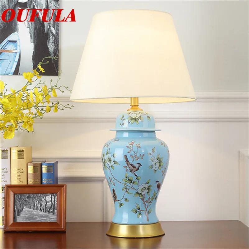 

DLMH Ceramic Table Lamps Desk Lights Luxury Modern Contemporary Fabric for Foyer Living Room Office Creative Bed Room Hotel