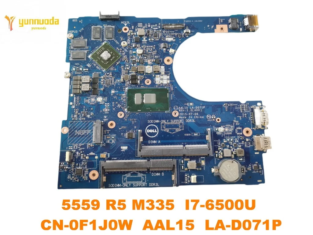 

Original for Dell Inspiron 5459 5759 15 5559 laptop motherboard 5559 R5 M335 I7-6500U CN-0F1J0W AAL15 LA-D071P tested good