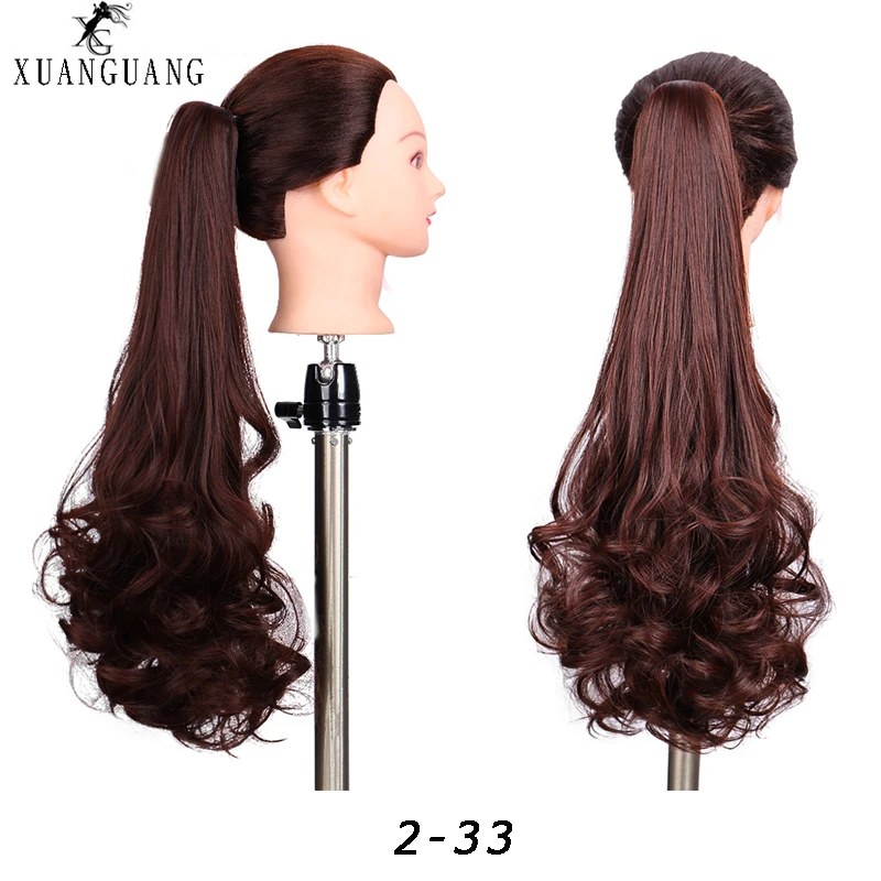 Конский хвост парик женский длинные вьющиеся волосы большая волна синтетический