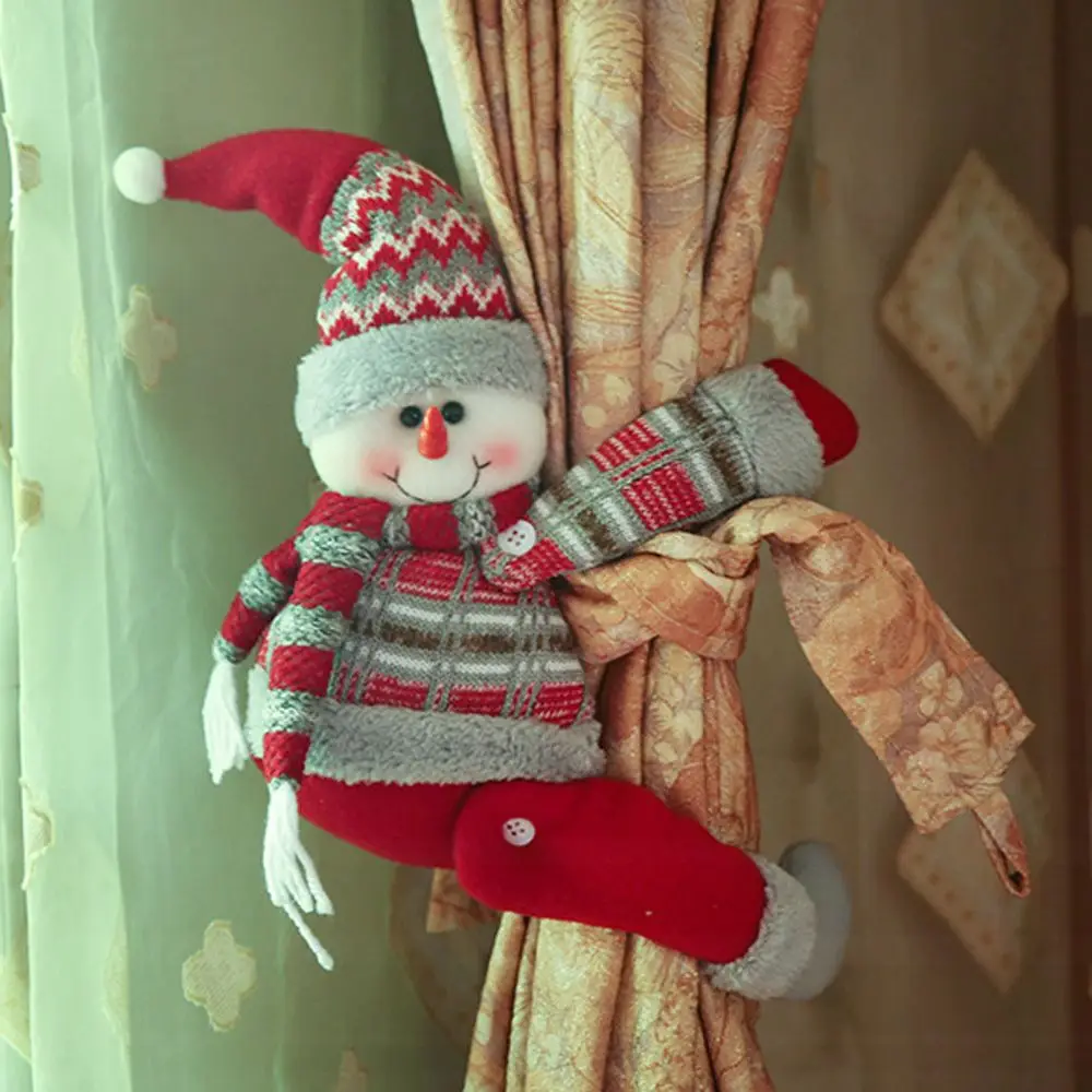 Рождество 2020 Санта Клаус снеговик лось занавес Tieback с пряжкой держатель крючок