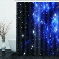 3d bathroom waterproof curtain beautiful star sky photo printed shower curtain blue background 3d curtain home decor