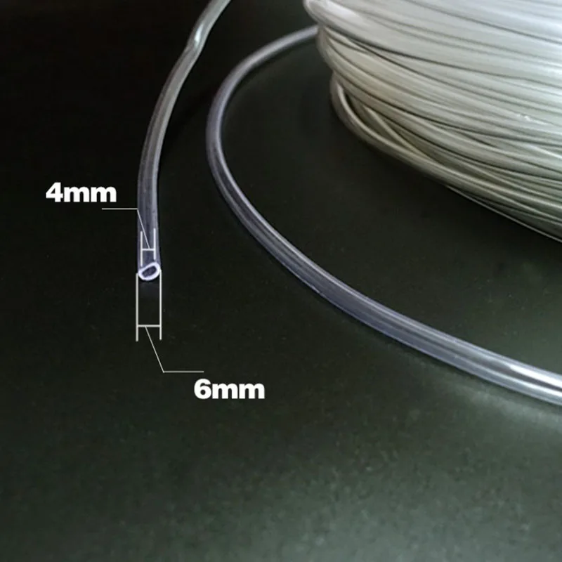 Аквариумная трубка усиленная 4*6 мм прозрачный аквариумный кислородный насос