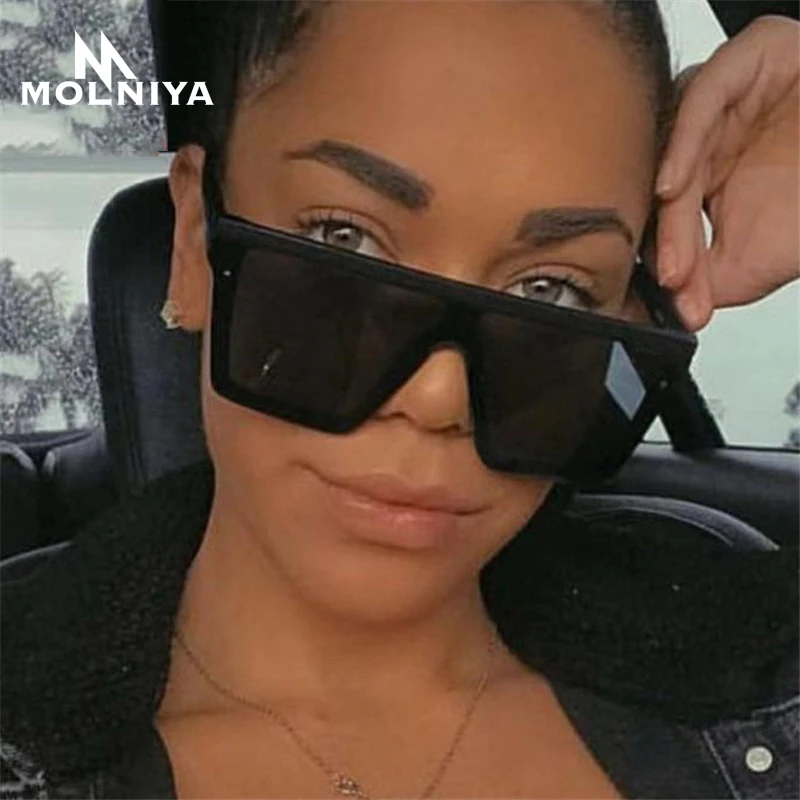 

MOLNIYA Classic Vintage Square Sunglasses Woman Siamese Oversized Sunglasses Woman/Men Retro Sunglasses Lentes De Sol Mujer