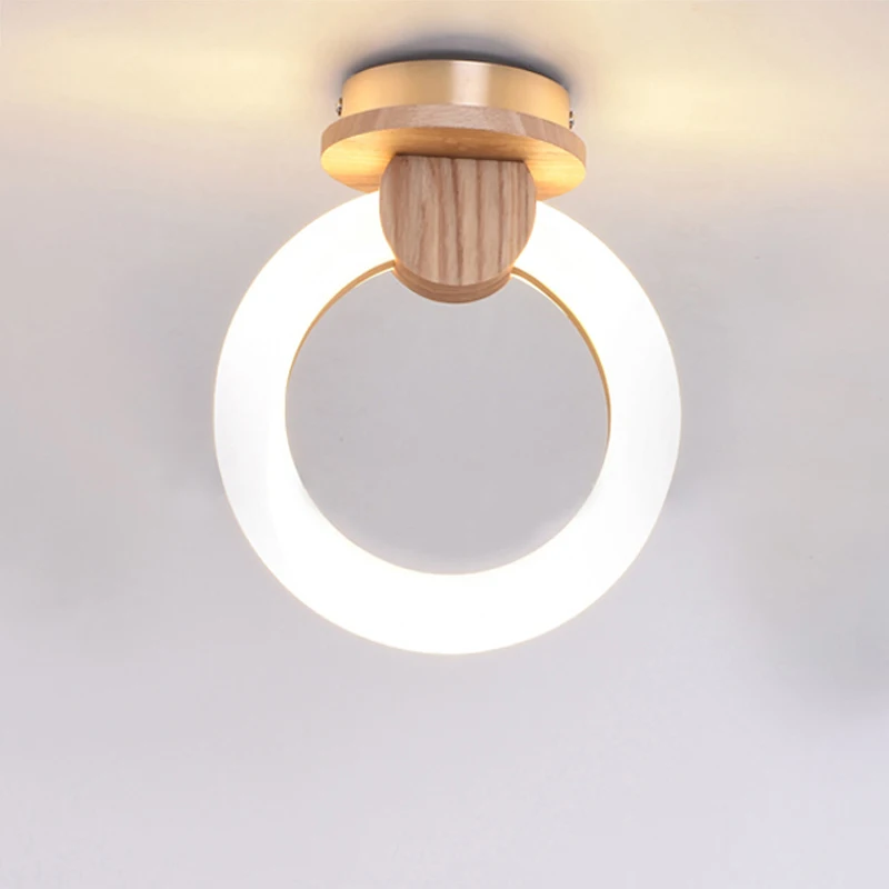 Настенный потолочный светильник в скандинавском стиле с акриловым кольцом