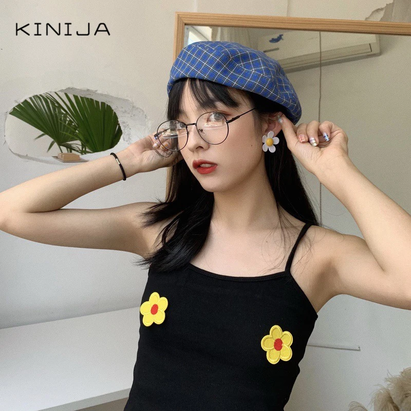 Осенняя Женская винтажная клетчатая шапка художника кепка газетчика плоская