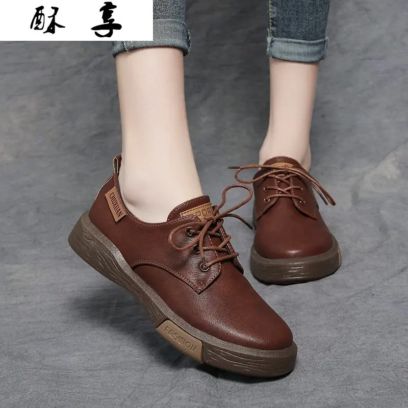 

2021 Solid Color Comfortable Women Casual Shoes Fashion Lace Spring Women Sneakers Round Head Platform Vulcanized Women Shoes