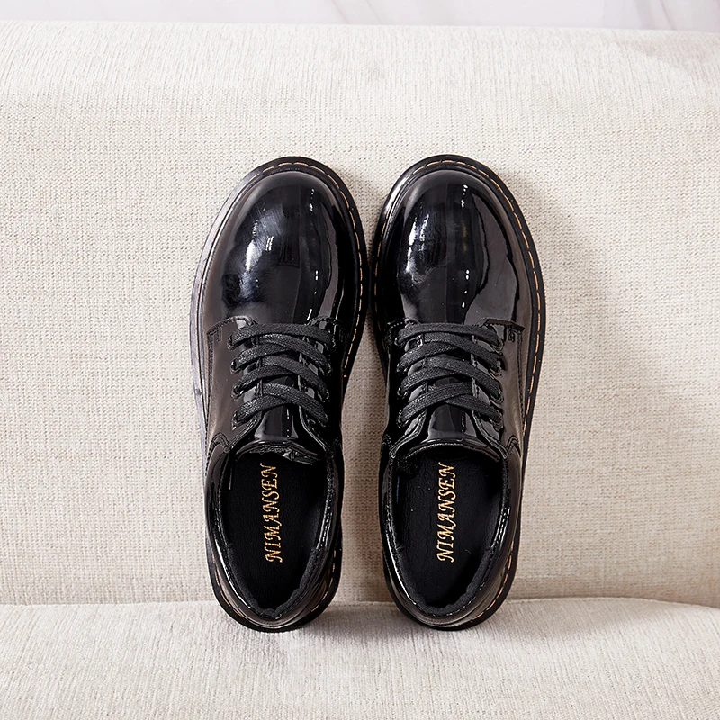 

Flat Black Shoes For Women Autumn Female Footwear All-Match Casual Sneaker Round Toe Shallow Mouth British Style Oxfords Soft