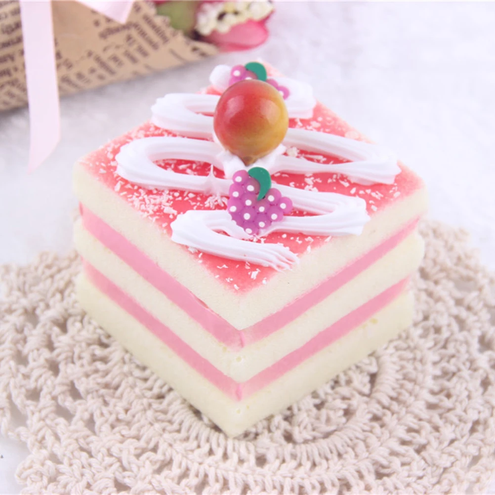 1pcs Artificial High Cake Simulation Fake Food Cream Small Triangular Fridge Magnet Pictures Props Phone Charms Straps | Мобильные