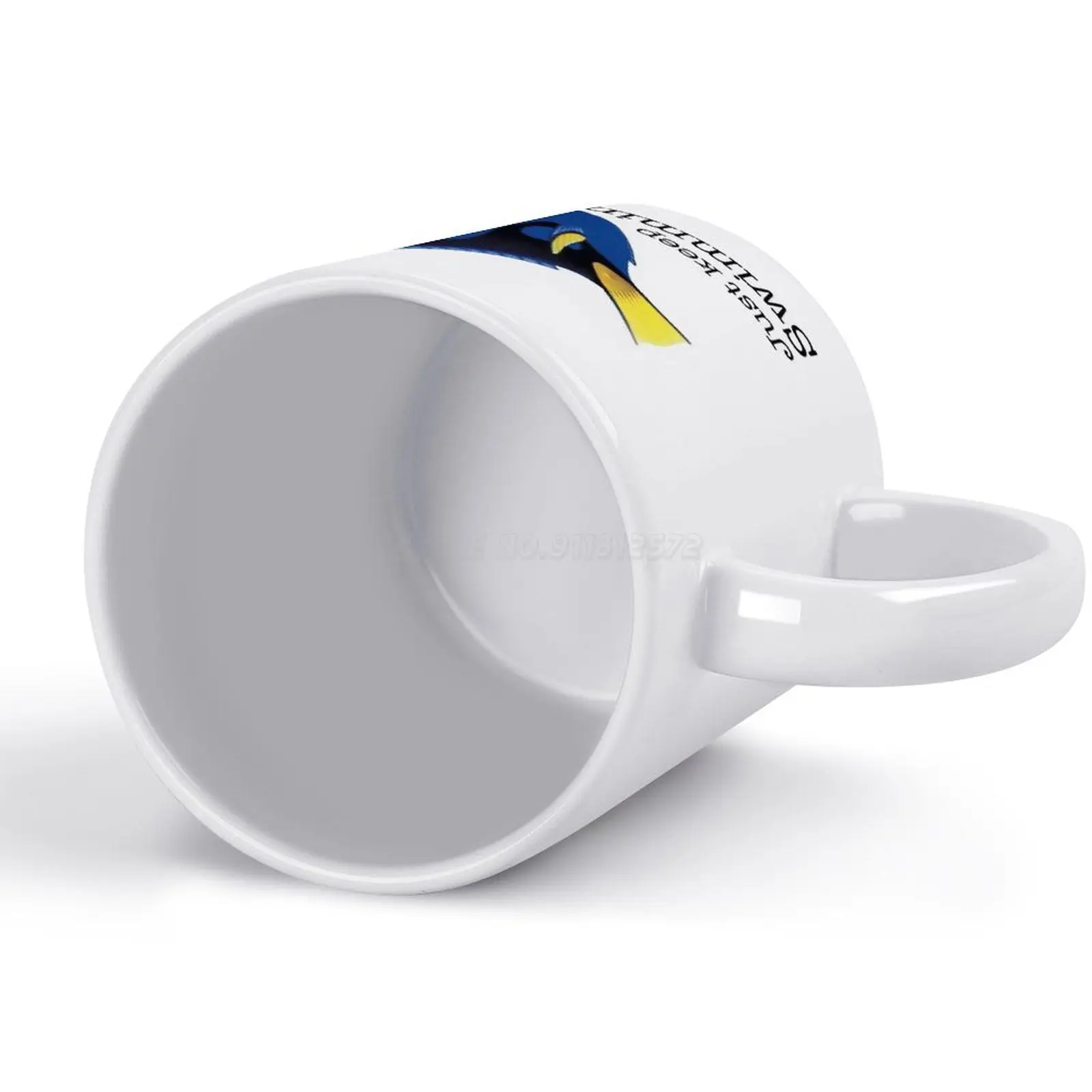 Просто продолжайте плавать-белая кружка Немо 11 унций забавная керамическая для