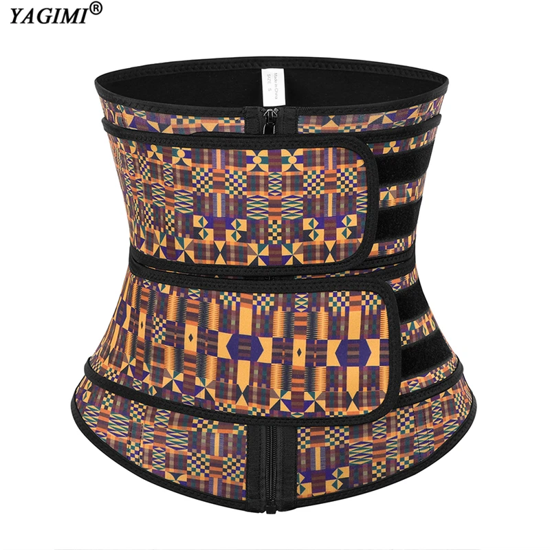 Латексный корсет YAGIMI с Африканским узором для талии тренировочный тренировок в