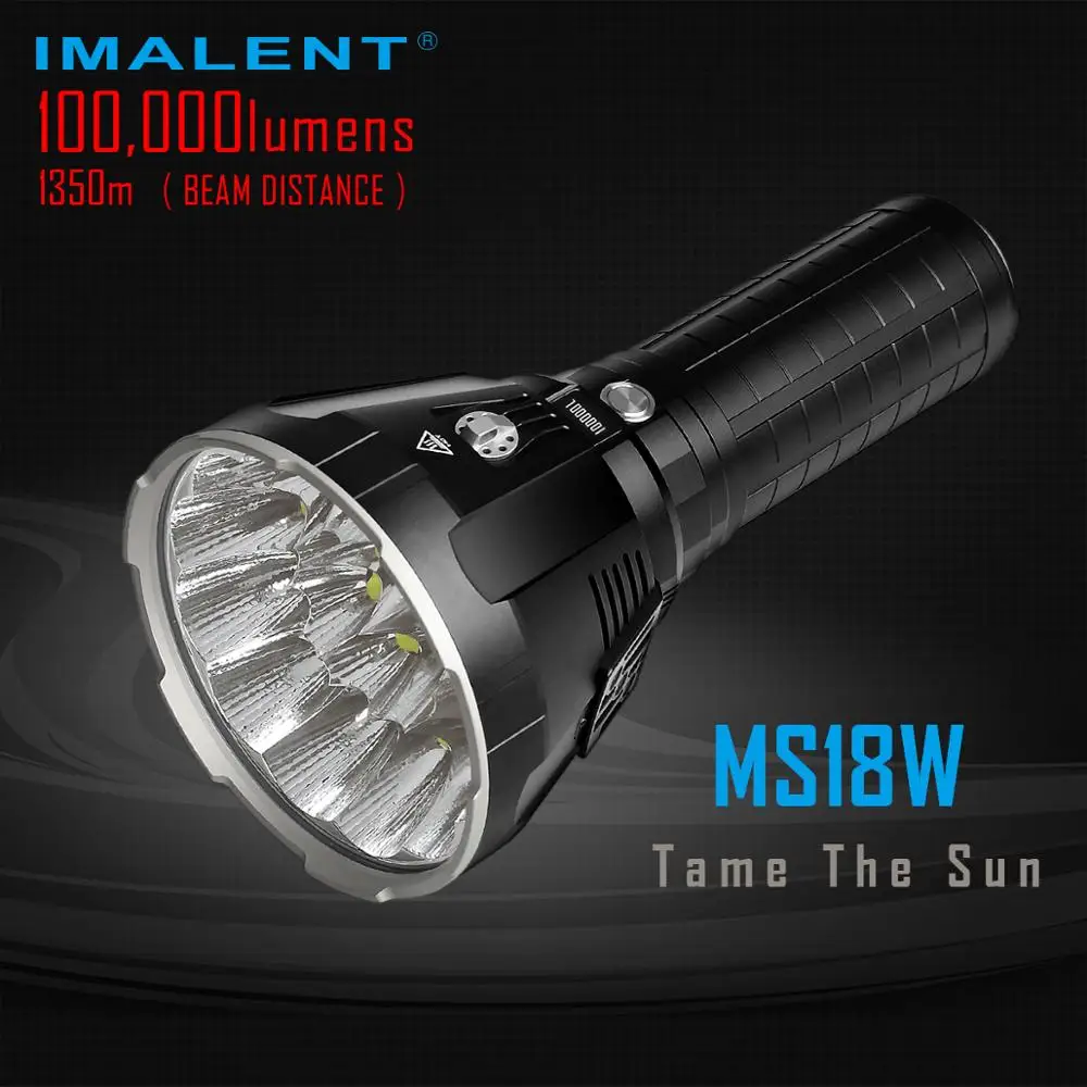 IMALENT MS18W Ultra Bright Flashlight LED CREE XHP70.2 100,000LM Hunting Multifunction Tactical USB Charging Searchlight Torch