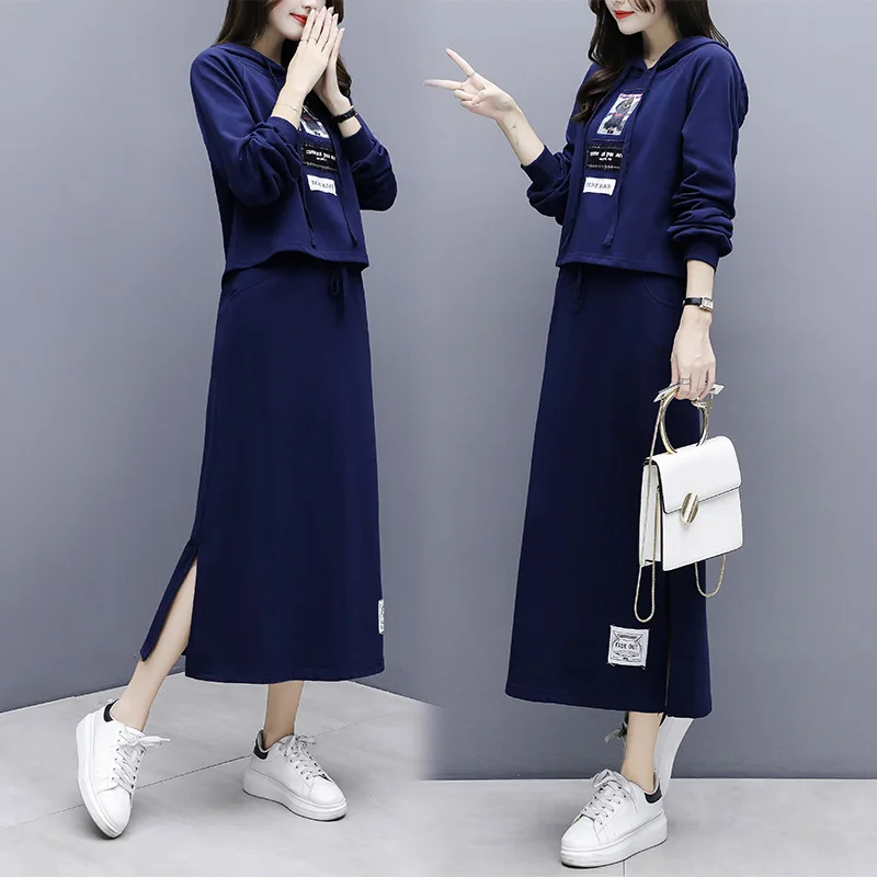 Женский спортивный костюм 2019 комплект с капюшоном буквенным принтом женский из 2