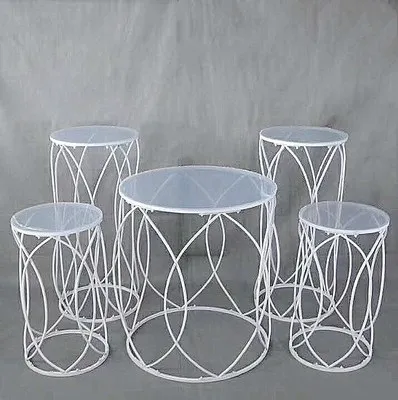 D white 5-piece set 5 шт./компл. торжественное мероприятие Искусственные цветы; платье-торт; еда конфеты дисплей металлический каркас Свадебные круглого стола цилиндрической формы ребенка душевая колонна - Цвет: D white 5-piece set
