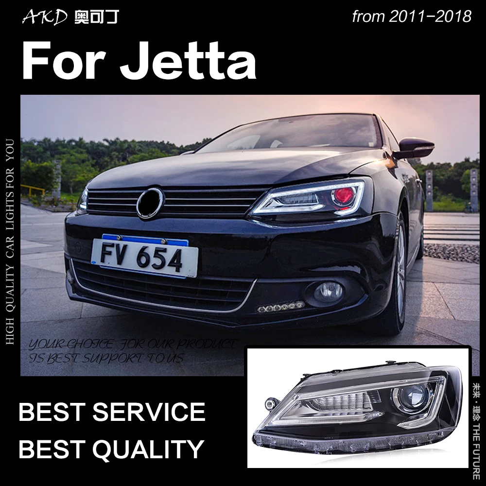 АКД стайлинга автомобилей для VW Jetta фары 2011 2018 mk6 mk7 светодиодный фар A5 дизайн Drl Bi