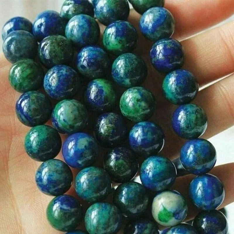 Браслеты из бисера хризоколла диаметром 8 мм подарочные украшения в стиле ретро |