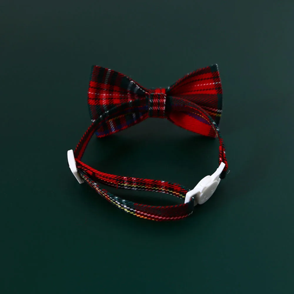 

Pet Adjustable Breakaway Cat Collar Small Dog Cat Bow Tie Christmas Plaid Puppy Kitten Cat Bowknot Bowtie Collar Pet Accessories
