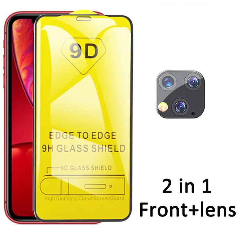 2 в 1 9D Защитная пленка для объектива задней камеры iPhone 11 Pro Max 11pro 2019 защитная из