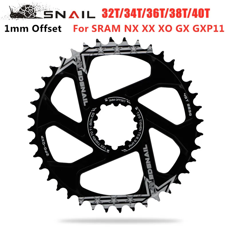 

GXP Bike MTB Mountain Bike 32T/34T/36T/38T/40T Crown Bicycle Chainring for Sram 11/12S NX XX1 XO GX X9 Single Disc Tray Cheap