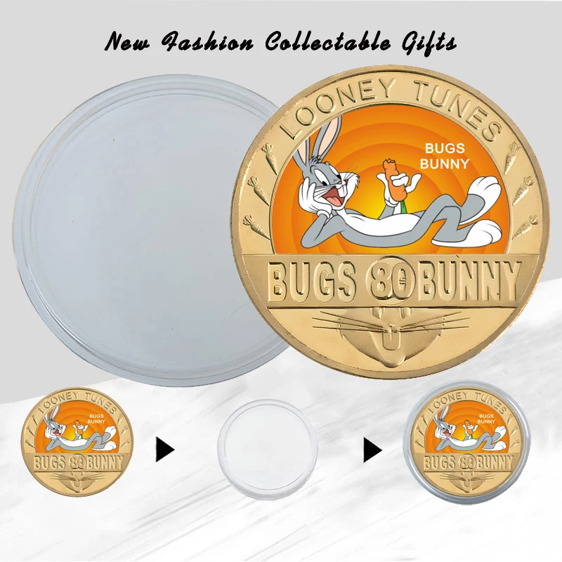 Позолоченная Коллекционная монета в стиле аниме с героями мультфильмов