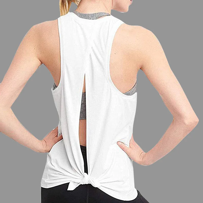 SFIT 2020 женские сексуальные спортивные однотонные рубашки для йоги с открытой