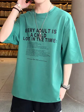 

Men's short sleeve t-shirt summer trend handsome casual half sleeve 8987