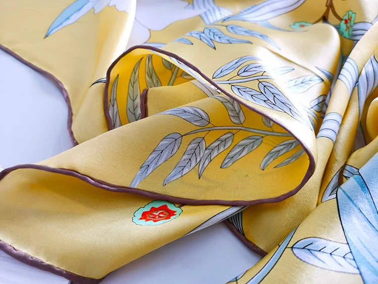 

100% Pure Silk Satin Square Big Scarf Shawl Wrap Kerchief 34.5"x34.5" WJ071