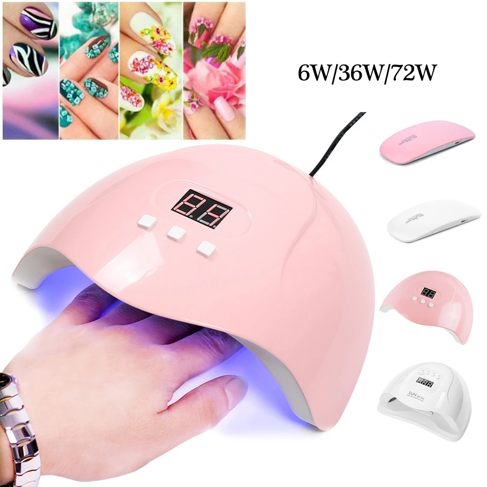 

Portable 6W/36W/72W Pink White Nail Dryer Machine Mini UV LED Lamp Timer USB Cable Home Use Nail UV Gel Varnish Dryer LED Lamp