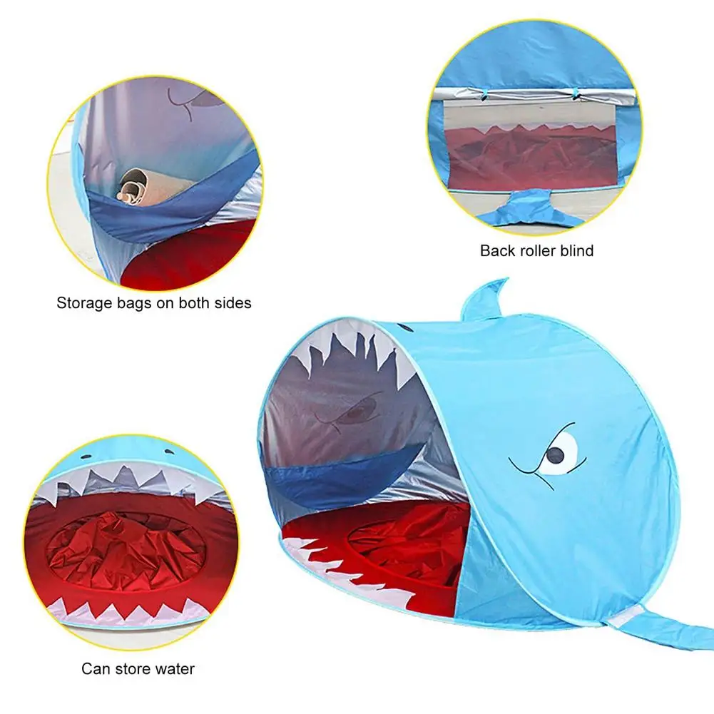 Children's Tent Beach With Swimming Pool Shark Waterproof Polyester Breathable Cloth Anti-UV | Спорт и развлечения