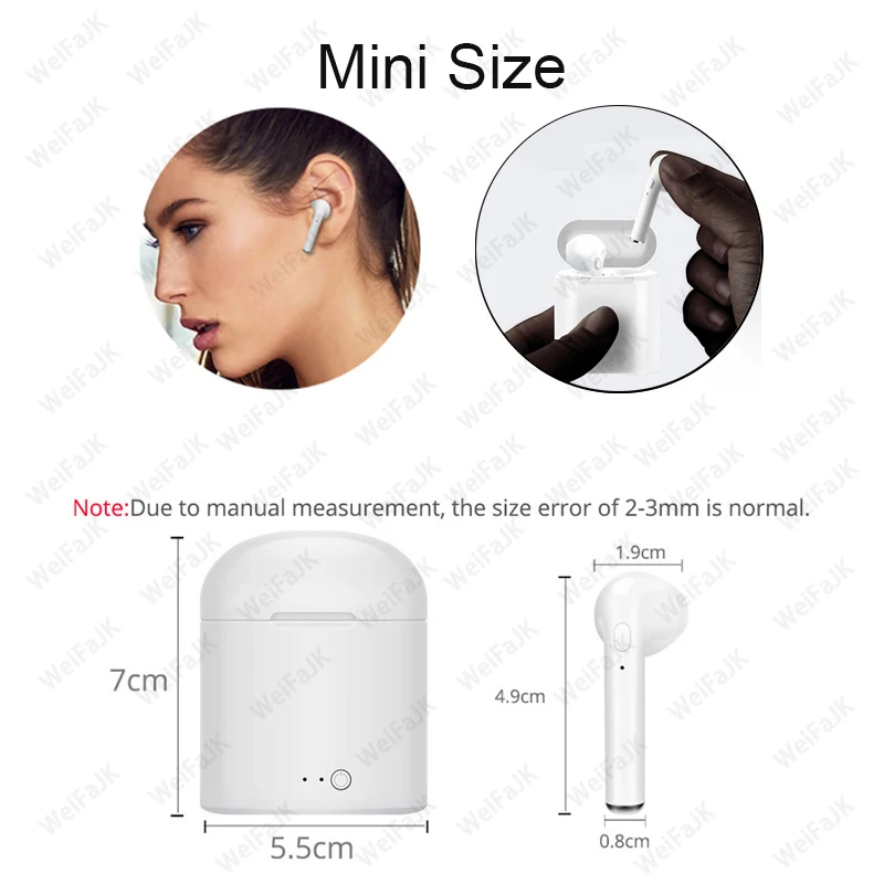 

i7s TWS Wireless Bluetooth Earphone In Ear Stereo Air Earbuds Sports Gaming Headset For Apple iPhone Xiaomi Android Smartphone