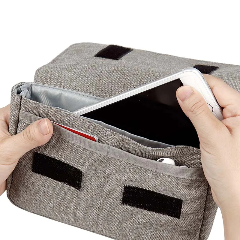 Waterproof multi compartment travel digital storage bag mobile data cable power passport accessories sorting | Электроника