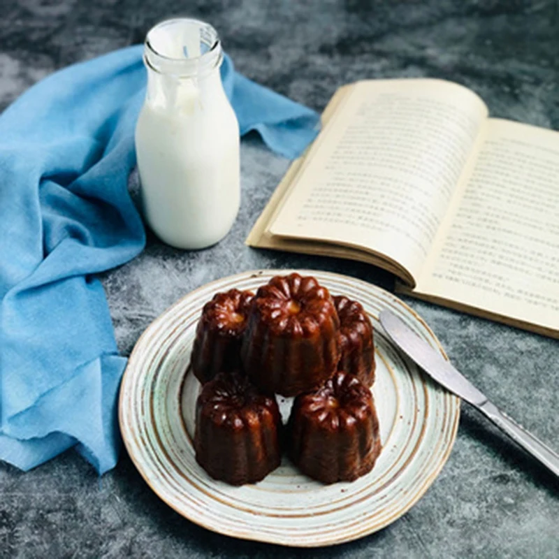 MLGB Canele форма Cannele пищевая чашка для маффинов 4 шт. антипригарная серо-черная | Дом и