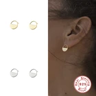 Помощник в минималистском стиле милые пуловеры с круглым замком Форма серьги-гвоздики для женщин 925 стерлингового серебра серьги-пуссеты ювелирные изделия вечерние подарок