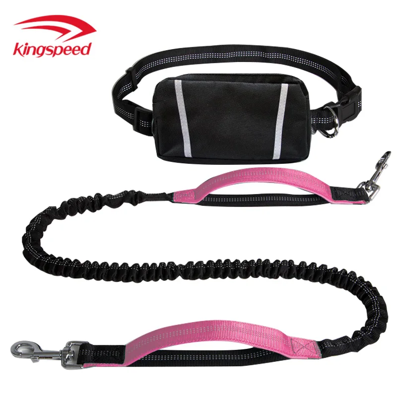 Светоотражающий Поводок для собак с двумя крючками и сумкой на пояс | Дом сад