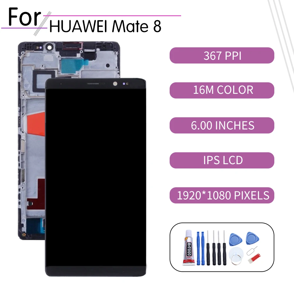 6 "Оригинальный чехол для HUAWEI Mate 8 ЖК-дисплей с сенсорным экраном дигитайзер в