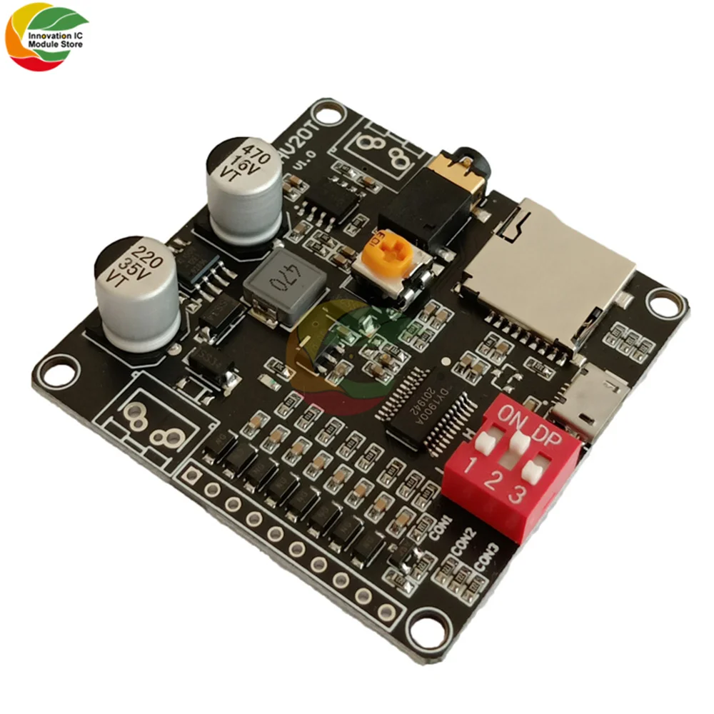 10W/20W Voice Playback Module Board MP3 Music Player SD/TF Card Integrated I/O Trigger UART Protocol Control for Arduino | Электронные