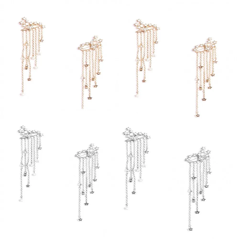 Длинные кисточки падение крючком висячие серьги с рисунком пятиконечной звезды