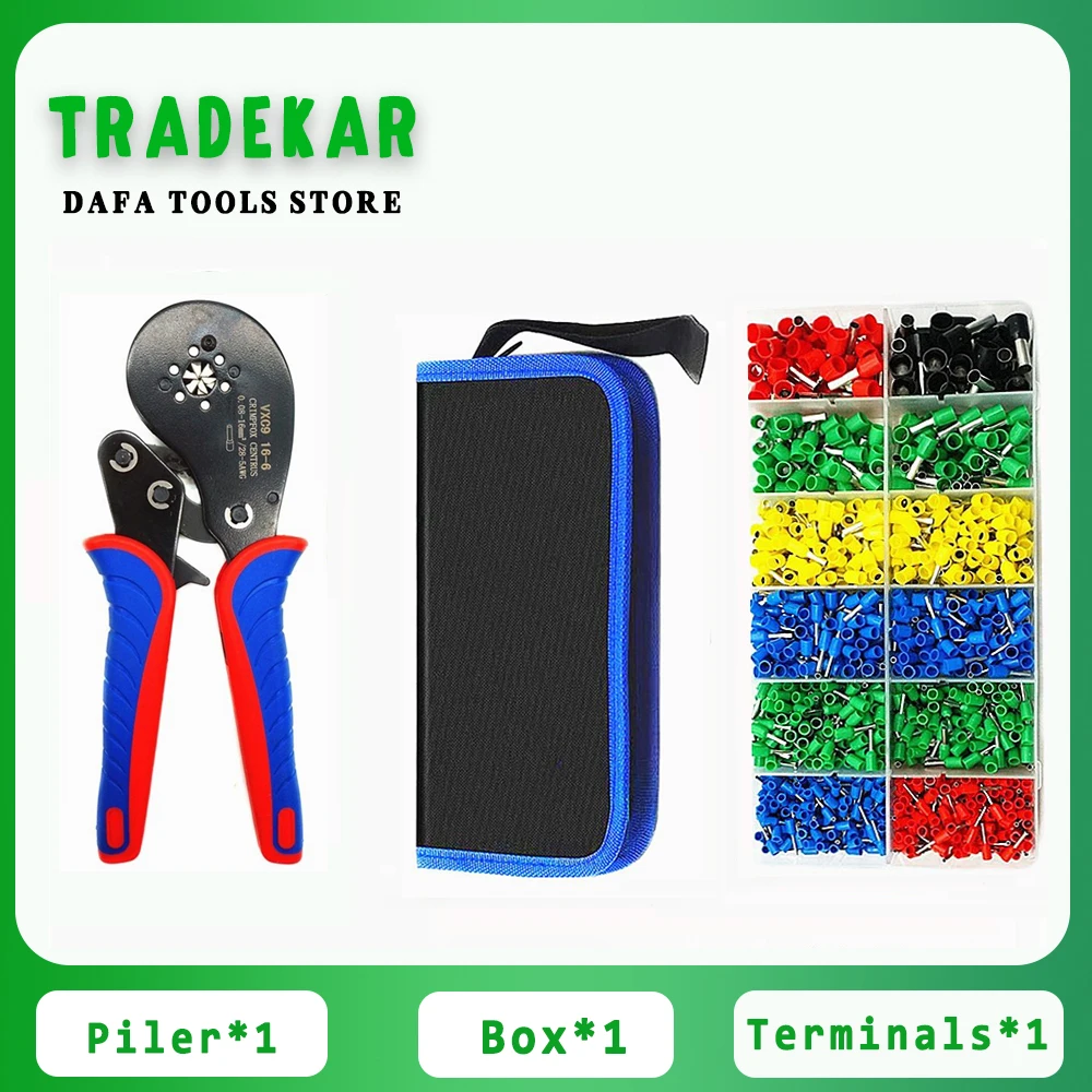 

Best 16-6 Mini Pliers Precision Electrical Clamps Set Tubular Terminal Crimping Tools AWG28-5 0.08-16mm2 High Precision Jaws
