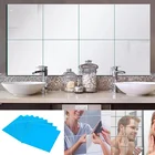 Зеркальная настенная наклейка, квадратная самоклеящаяся комнатная декоративная палочка, художественное самоклеящееся акриловое зеркало высокой четкости с защитой от падения, домашний декор