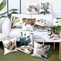 pillowcases peacock feather cushion cover beautiful color contrast animal feather pillowcase for sofa car home decor pillow case