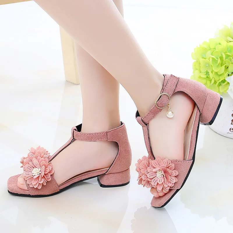 

shoes girl's sandals summer 2021 new fashion high heel soft sole princess shoes middle little girl
