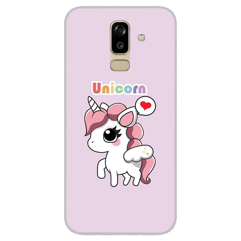 cute cartoon unicorns Matte Silicone Case For Samsung galaxy J2 pro J3 J4 J6 J7 J8 A5 A7 A9 A8 A6 Plus 2018 TPU Phone Cover |