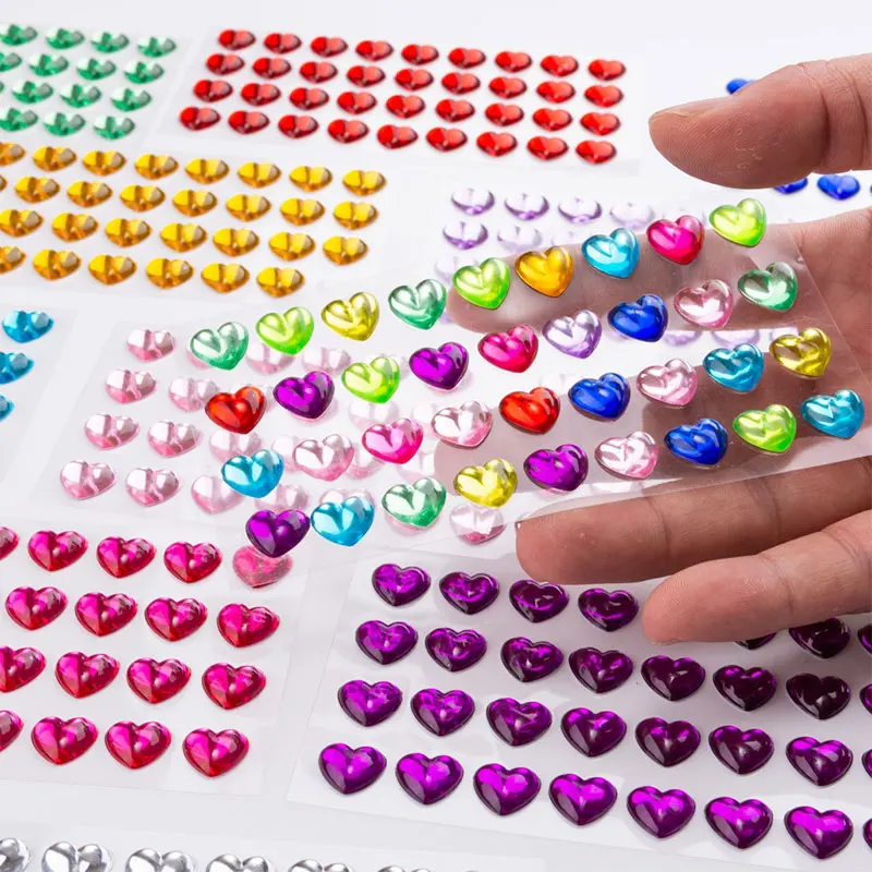 Наклейки Детские с 3D драгоценными камнями 12 мм 36 шт./лист | Игрушки и хобби