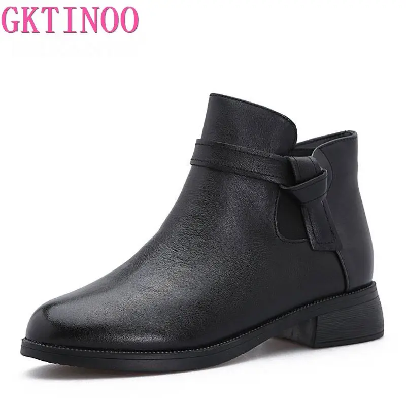 GKTINOO/Новое поступление 2019 года женские ботильоны качественная натуральная кожа